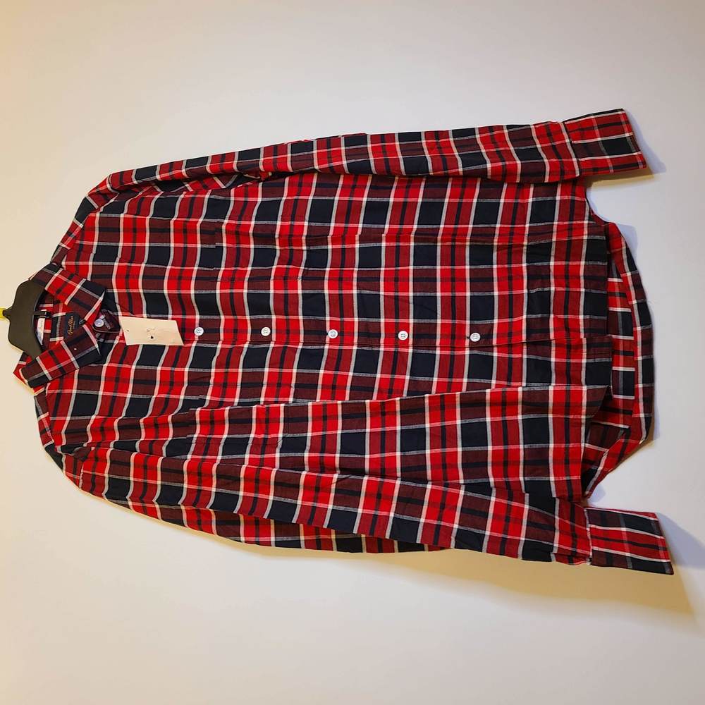 MENS GOOD MAN BRAND PLAID BUTTON DOWN SHIRT - M